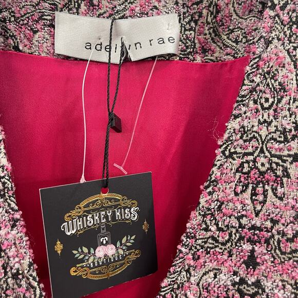 Adelyn Rae Dress Jacquard Knee Length Sleeveless Wrap Style Pink Multi NWOT - Picture 6 of 14